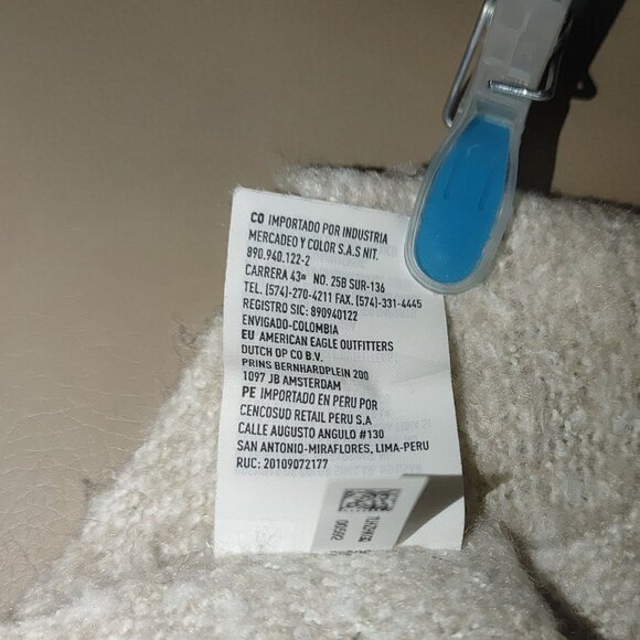 Scarf Shawl American Eagle Womens Oversized Cream Beige White Fringe Polyester - Picture 5 of 7